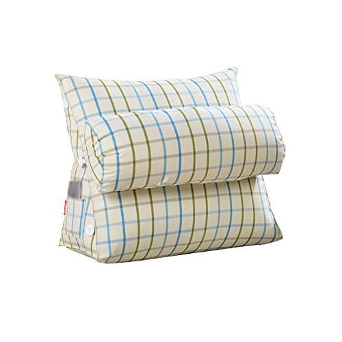 Fine Office Sofa Bedside Triangle Soft Bag Waist Pillow Back Cushion, Removable Washable Adjustment A++ ( Color : B-sky blue60cm )