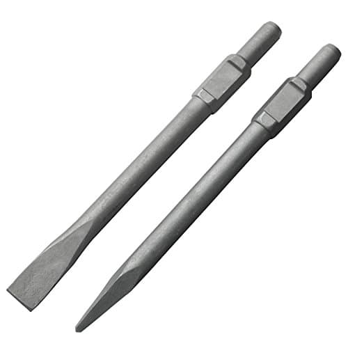 TOOLUXE 02625 16" Demolition Jack Hammer Bit Set | 2 Piece | 16” Flat Tip and 16” Bull Point Chisel | Cr-V Steel