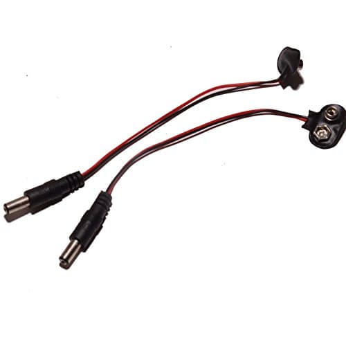 2 x PP3 9V Power Cable - 9V PP3 Battery Clip to 2.1mm DC Jack Plug for Arduino CCTV Electronics Vehicle (2 Pack)