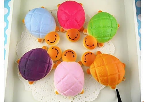 Random Colorful Squishy Bread Color Bun Turtle Charms (5pcs)