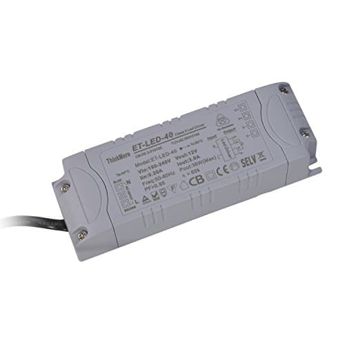 THINKMORE LED Electronic Transformer, Power Supply Driver, 36W 12V DC 3A, Constant Voltage for LED Lights, Including LED Strip Lights and G4, MR11, MR16 LED Light Bulbs