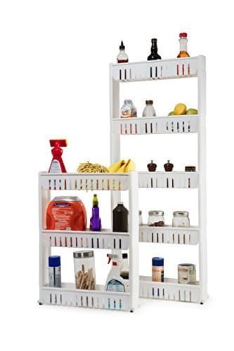 MareLight Slim Slide-Out 3,5-Tier Storage Tower - Ideal in Your Kitchen, Bath and Laundry Rooms! (5 Tier)