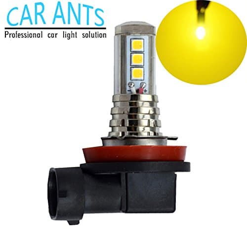 Car Ants Auto Lighting Extremely Bright Chips,H1,H3,H4,H7,H8/H9/H11.H10 9005,9006(HB4),30W 1400LM LED Fog Light Bulbs, Plug-n-Play Golden Yellow Color(H8/H9/H11/H16JP)(pack of 2)