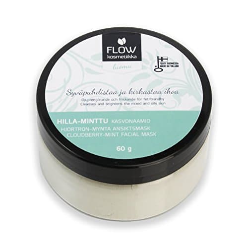 Flow Cosmetics Deep pore cleansing mud mask | With vitamin-C rich arctic Cloudberry | Facial Powder Mask | For oily and pimple prone skin | Preservative Free And All Natural facial mask