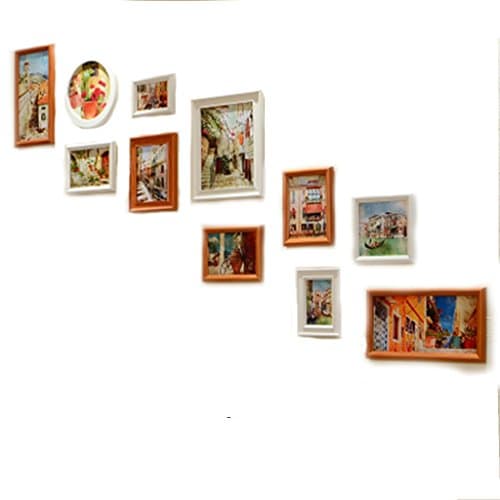 Staircase photo wall, Photo frame wall Simple modern Solid wood European Photo wall Creative Photo frame wall ( Color : #1 )