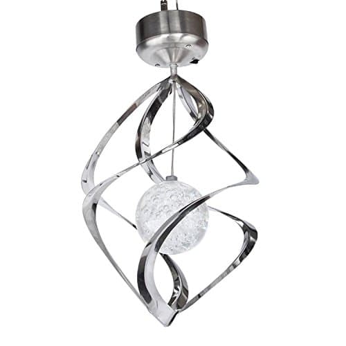 Valuetom Romantic Wireless Waterproof Solar LED Wind Chime Moving Rotating Colorful Color Changing Outdoor Stainless Spinner Hanging Spiral Garden Lawn Balcony Porch Window Decorative Light Lamp