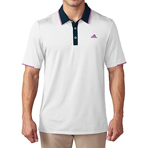 Adidas Golf 2016 Climacool® Tip Ventilated Regular Fit Mens Golf Polo Shirt White/Mineral Blue Small