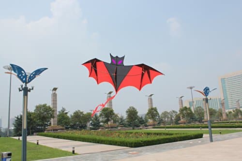 childens bat kite,single line easy fly, handle and 30m line,carry bag,kids outdoor fun,in strong cardboard tube,great 1.8mtr wing span real live photo shots of kids beginner kite