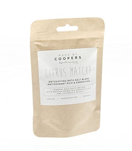 Aromatherapy Citrus Matcha Detoxifying Bath Salt Blend With Essential Oils And Matcha Green Tea By Made By Coopers - 100g Bag For Trial Size