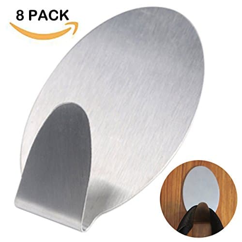 Howhome 3M Hooks High Powerful Adhesive Hooks, 3M Hook 304 Stainless Steel Self Adhesive Hooks Waterproof, Strong & Durable, Pack of 8