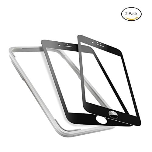 Mimoday for iPhone 6s Screen Protector Tempered Glass Edge to Edge Screen Covers High Transparency with Easy Installation Frame Black (2 Pack)
