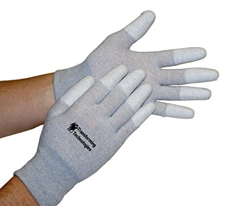 Transforming Technologies GL4502T Coated Finger Tip ESD Glove, Small , 12-Pack by Transforming Technologies