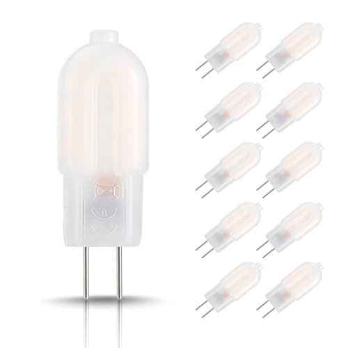 Luohaoshi G4 LED Light Blub 1.5W AC/DC 12V,Edison Bulb 10W Incandescent Replacement, 3000k Warm White 120lm,360 Degree Beam Angle,Non-dimmable(10 PACK)
