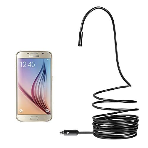 16.4ft USB Endoscope,WIFI Inspection Camera with 2.0 Megapixels 720P HD,6 LED Light Car Inspect Camera Rigid Wire,8.0mm Waterproof Video Snake Camera for Android Smartphont/Mac/PC/Laptop/Computer/Chromebook(Black)