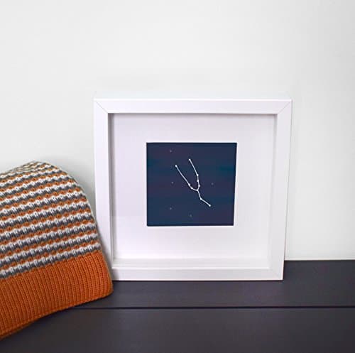 Taurus Constellation Star Horoscope Framed Square Drop Frame Zodiac Print, Interior Home Decor