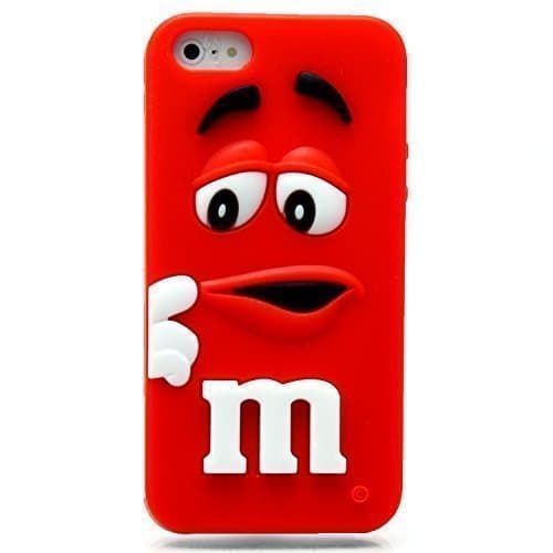 Soft Silicone 3D M&M Bean Chocolate Candy MM Case Cover For Apple iPod Touch 4 (Red)