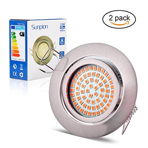 (2Pack)Recessed Led Ceiling Light,Sunpion 3.5W 3000K Warmwhite Led Ceiling spotlights,AC220V-240V,for Living Room,Bathroom Ceiling light,Home Decorative Lights