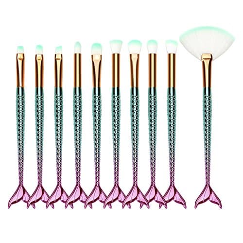 Makeup Brushes Set 10 Pcs Makeup Brush Cosmetic Brushes Eyeshadow Eyeliner Blush Brushes,B
