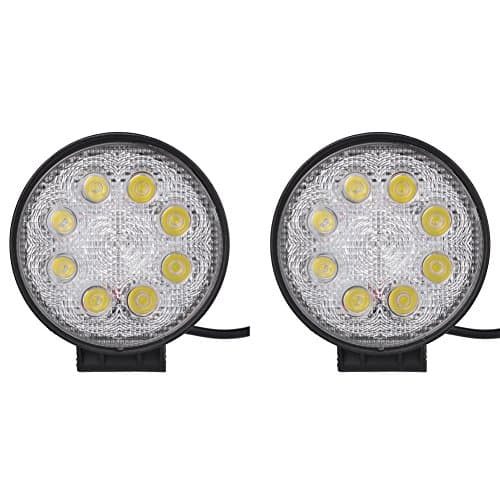 2-Pack 4.3" 24W 6000K 10-30V DC Daylight LED Work Light Spot Beam Driving Fog Lamp for Off-road Truck Car ATV SUV Jeep Boat VTX-24WA
