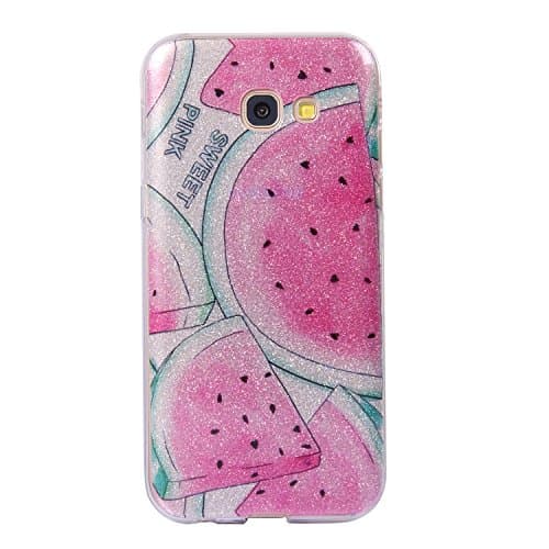 HeBan Luxury Bling Bling Glitter Sparkle Designer Case Shockproof Shining Fashion Style Back Cover for Samsung Galaxy A5 2017 - Fruit Watermelon