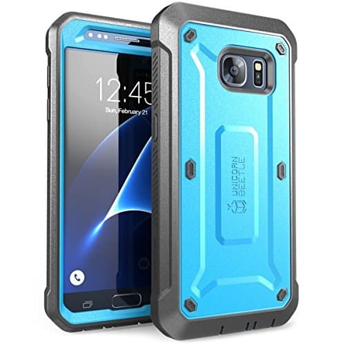 Supcase Galaxy S7 Case, Full-body Rugged Holster Case with Built-in Screen Protector for Samsung Galaxy S7 (2016 Release), Unicorn Beetle PRO Series - Retail Package (Blue/Black)
