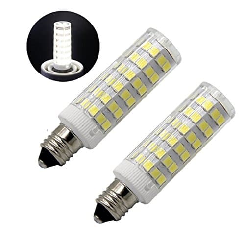 Reusious E11 LED Light Bulb 5W , 60W 120v/130v Halogen Bulbs Equivalent Mini Candelabra jd E11 Base T3/T4 LED Bulb dimmable for Ceiling Fan, Indoor Lighting-2packs (Daylight White 6000K)