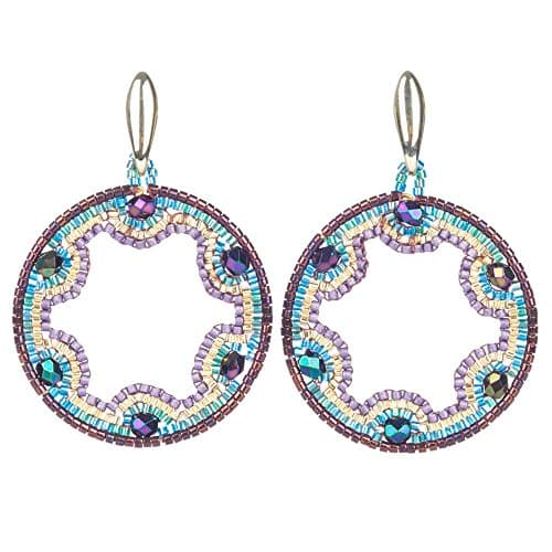 Azuni wave hoop earrings (purple)