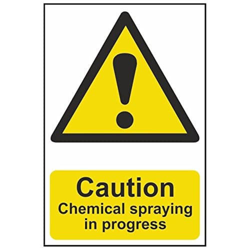 Caution Chemical Spraying in Progress Warning Sign - Semi-Rigid Plastic - Non-Adhesive (400 x 600mm)