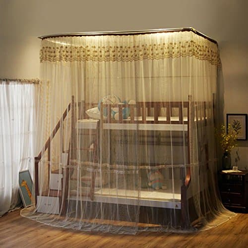 Child carriage bed netting curtains,Retractable mosquito net Multi-function telescopic fishing rod nets insect protection repellent shield for home & travel folding keeps away insects & flies-F 150x260cm(59x102inch)