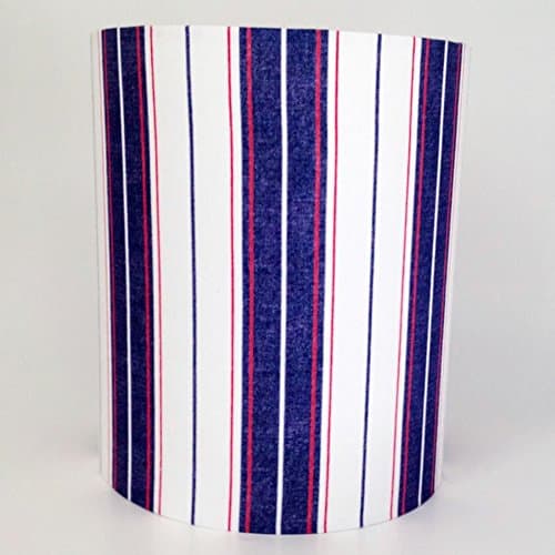 Padstow, Medium Striped Fabric Light Shade - Nautical, Blue, Red Stripe