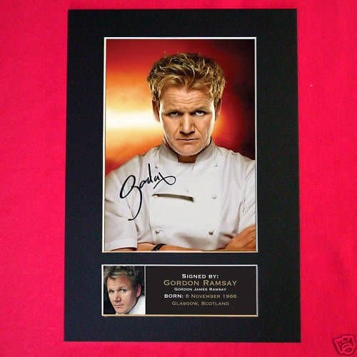 GORDON RAMSAY Autograph Photo MOUNTED PRINT