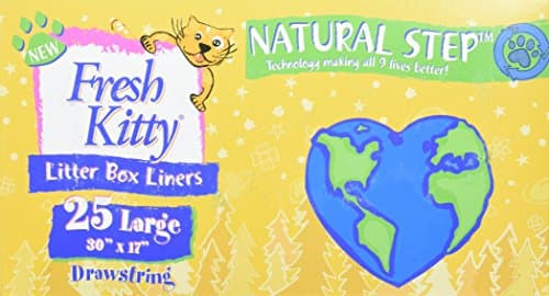 Fresh Kitty 25 Count Natural Step Drawstring Litter Box Liners, Large