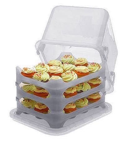 Cupcake Courier G0214B Cupcake Carrier- White Translucent, by Cupcake Courier