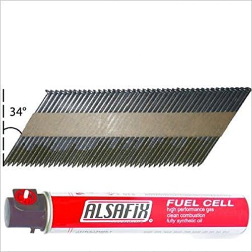 Alsafix Pack 34 ° Strip Nails 2,8x55 Smooth Nails 2200 + 2 Gas