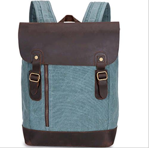 Canvas backpack retro shoulder bag outdoor large capacity backpack casual bag ( Color : Green , Size : 3 )