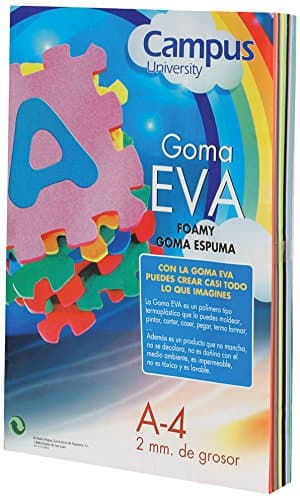 University Campus EVA-A4-RD Foam Rubber, 2 mm, 10 Pieces, A4, Pink