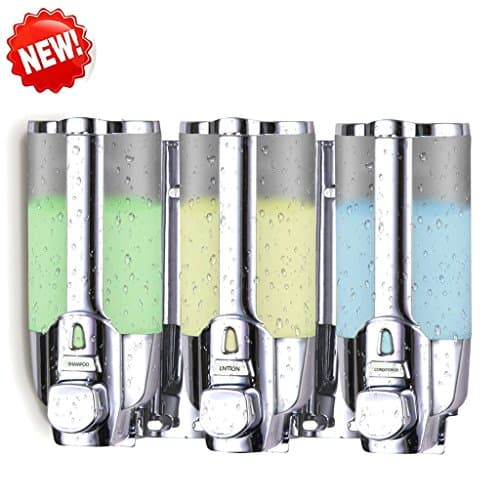 Teleost Soap Dispenser Wall Mount Pumps,Prevent Rust Bathroom & Shower Dispenser Suitable for Dispensing Shower Gel ,Shampoo,Washing Lotion (3*350ml)