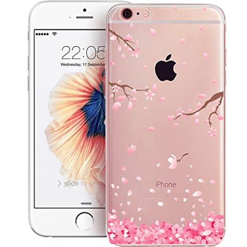 iPhone 5C Cherry Blossom Case TPU Phone Case, Cherry Life Cherry Blossom Pattern Ultra-Thin Soft Gel TPU Silicone Case