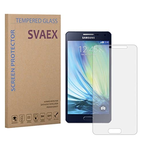 SVAEX Premium Tempered Glass Screen Protector For Samsung A5 (2015) - 0.3mm - HD Transparency - Oleophobic coating - 2.5D Round Edges - Delicate Touch - Japanese Glass