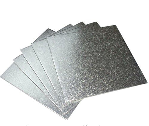 Silver Square/Round Cake Cards Boards 3mm Strong Base 8 - 16 inch - Free Postage (5, 8" Round)