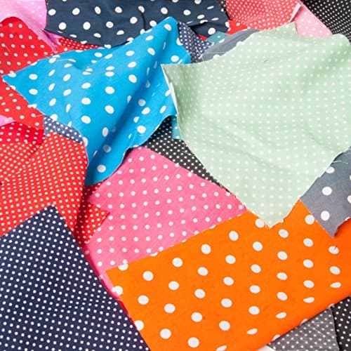 Fabric Scraps Bag 100G Polka Dots Spots DOTS Bundle for Craft Remnants Polycotton Off cuts