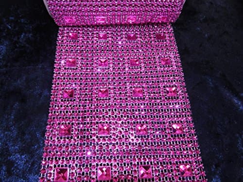 Diamond Mesh - 4.5" Wide (11.25 cm) - Cube- Pink- £4.99 for 36 inches