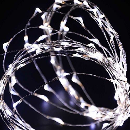 Ryham LED String Lights , Fairy Starry String Light Copper Wire 9.8 Feet 3M Waterproof Decorative Rope Lighting Indoor Outdoor for Christmas Weddings Party, White