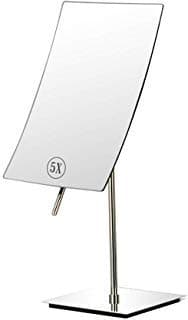 Magnifying Mirror - 5X Magnification Rectangular Personal Cosmetic Mirror Stainless Steel Portable for Home Travel