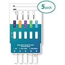 Drug Test Kit 5 Panel for Marijuana, Cocaine, Opiates, Methamphetamine and Amphetamine (5 Pack)