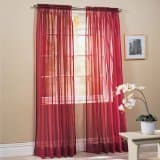 MONAGIFTS BURGUNDY Voile Window Panel Solid sheer valance curtains 55"X 95"/ 96" LONG