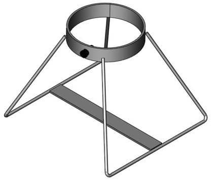 FWF M6 Oxygen Clinder or other 3.2" Diameter tank Floor Stand -Made in USA