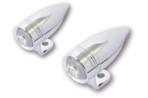 Highsider LED Blinker Set Mono Bullet Short for Motorcycle Chopper Custom Bike
