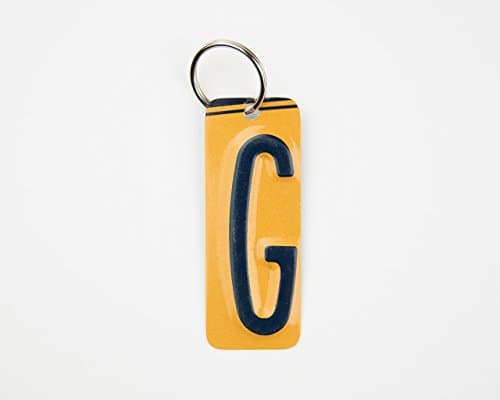 Letter G Key Chain - Initial G key chain - License Plate Key Chain - G Charm - Gift Tag - Gift for Teacher - Stocking Stuffer