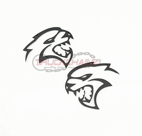 2 NEW CUSTOM BLACK SRT"HELLCAT" FENDER EMBLEMS COMPATIBLE WITH DODGE CHARGER CHALLENGER JEEP 300C